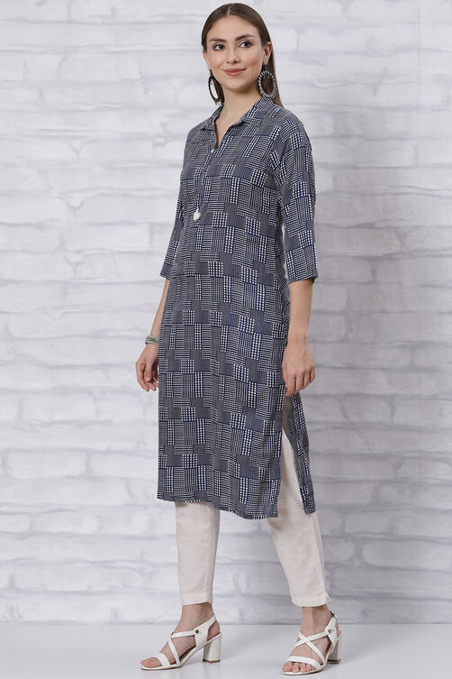 Red Straight Printed Kurta image number 2